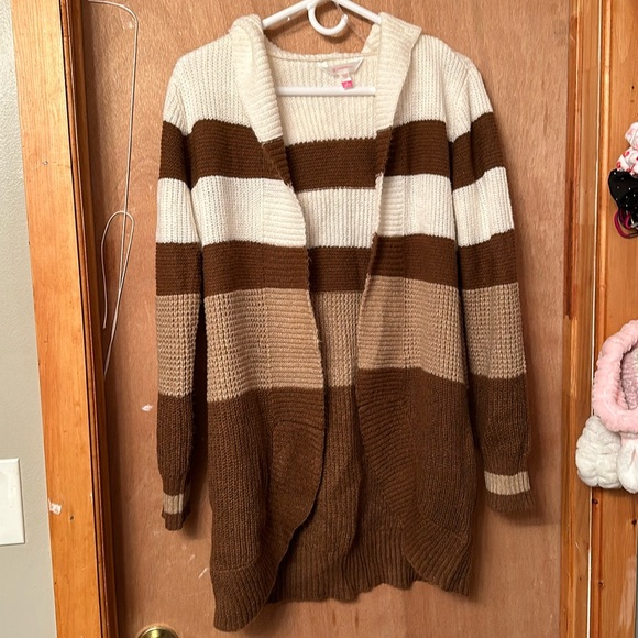 No Boundaries Juniors Hooded Cocoon Cardigan Sweater, Midweight size XL - Picture 2 of 10